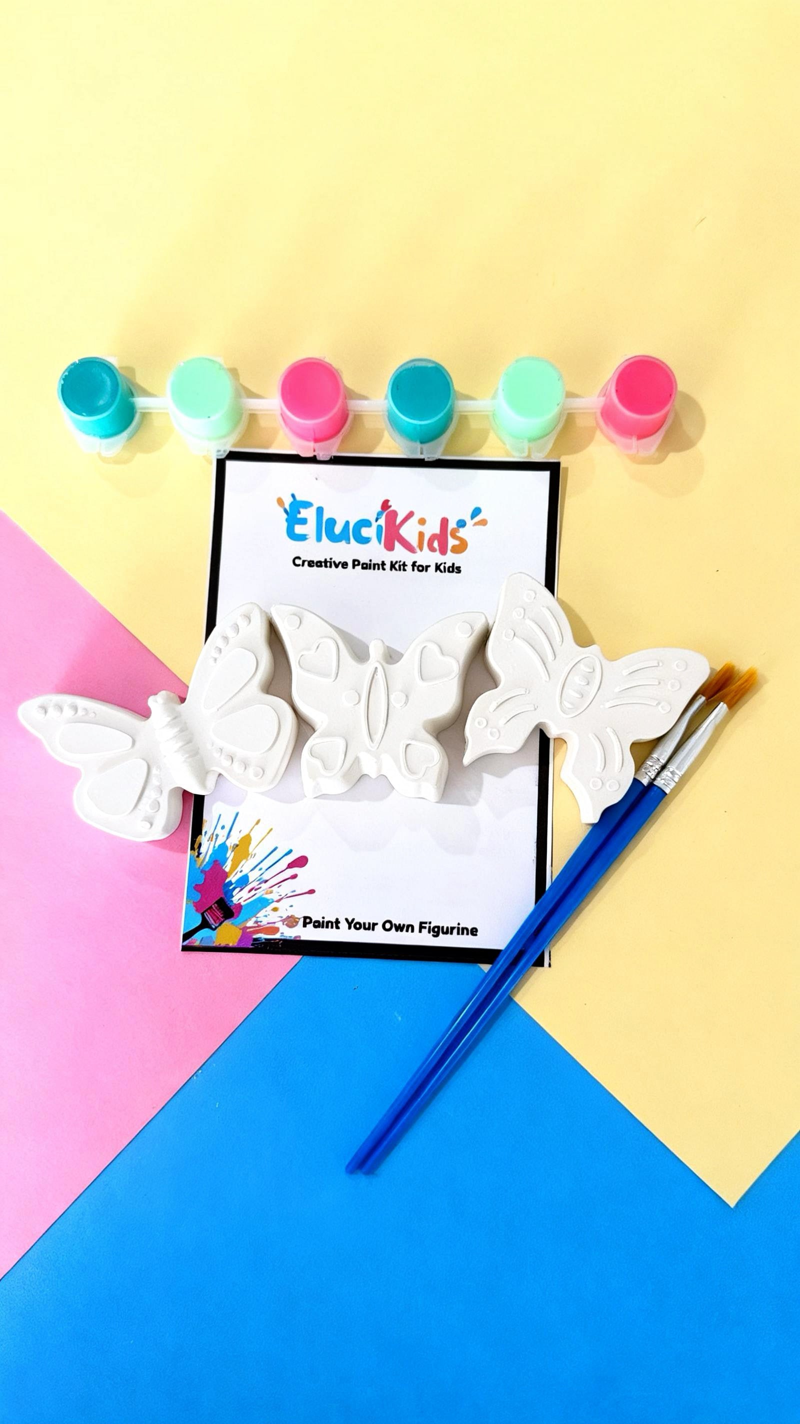 EluciKids Mini Paint Kits for Kids | DIY Craft Activity Set (Princess, Dino, Ocean, Cars & More) Ages 3+