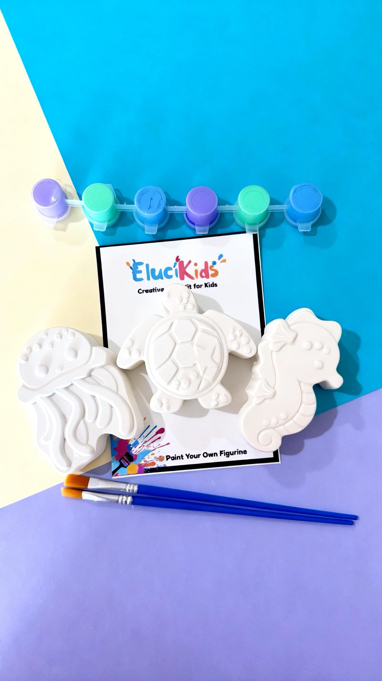 EluciKids Mini Paint Kits for Kids | DIY Craft Activity Set (Princess, Dino, Ocean, Cars & More) Ages 3+